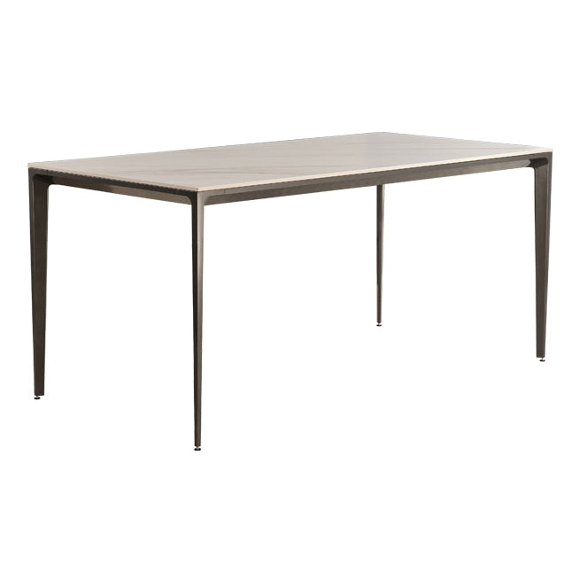 Contemporary Sintered Stone Dining Table 4 Legs Rectangular Table in White