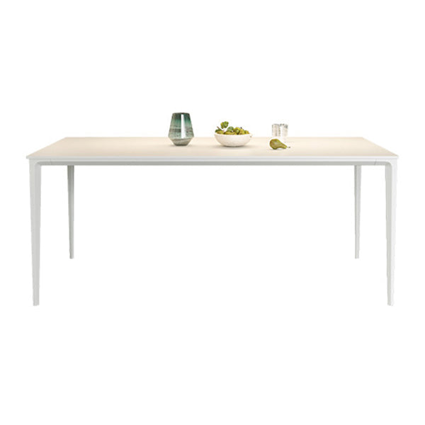 Mesa de comedor de piedra sinterizada de estilo moderno 4 Piernas de las piernas Mesa rectangular en blanco