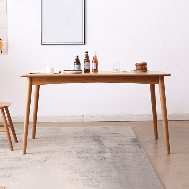 Contemporary Dining Table Cherry Solid Wood Table with 4 Legs for Kitchen Dinner Dining Room
