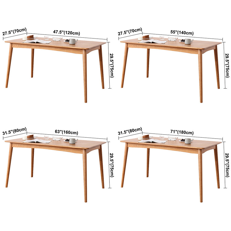 Contemporary Dining Table Cherry Solid Wood Table with 4 Legs for Kitchen Dinner Dining Room