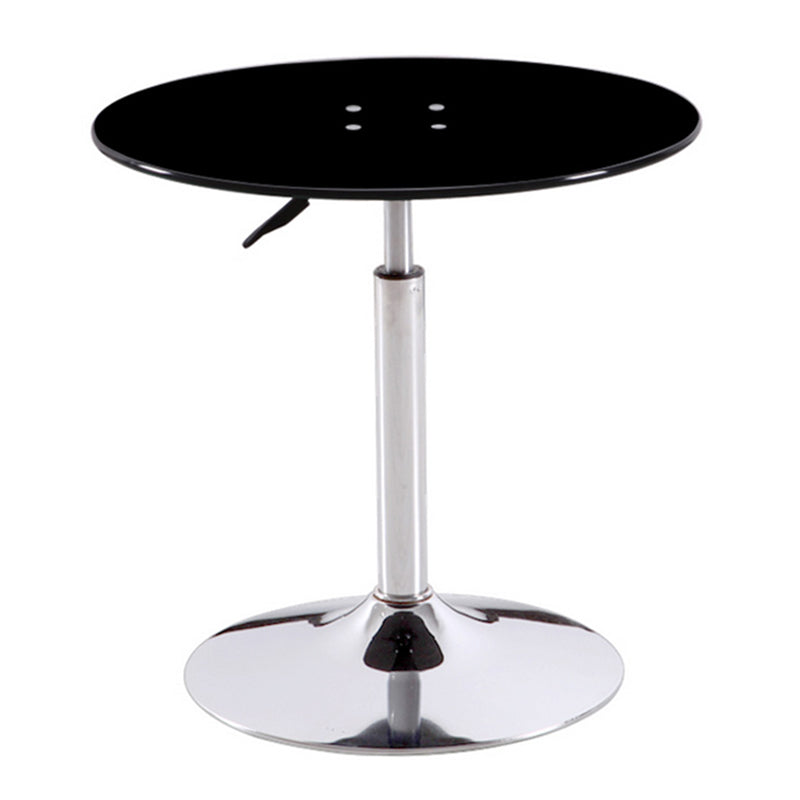 Contemporary Round Dining Table Tempered Glass Table with Stainless Steel Tulip Base