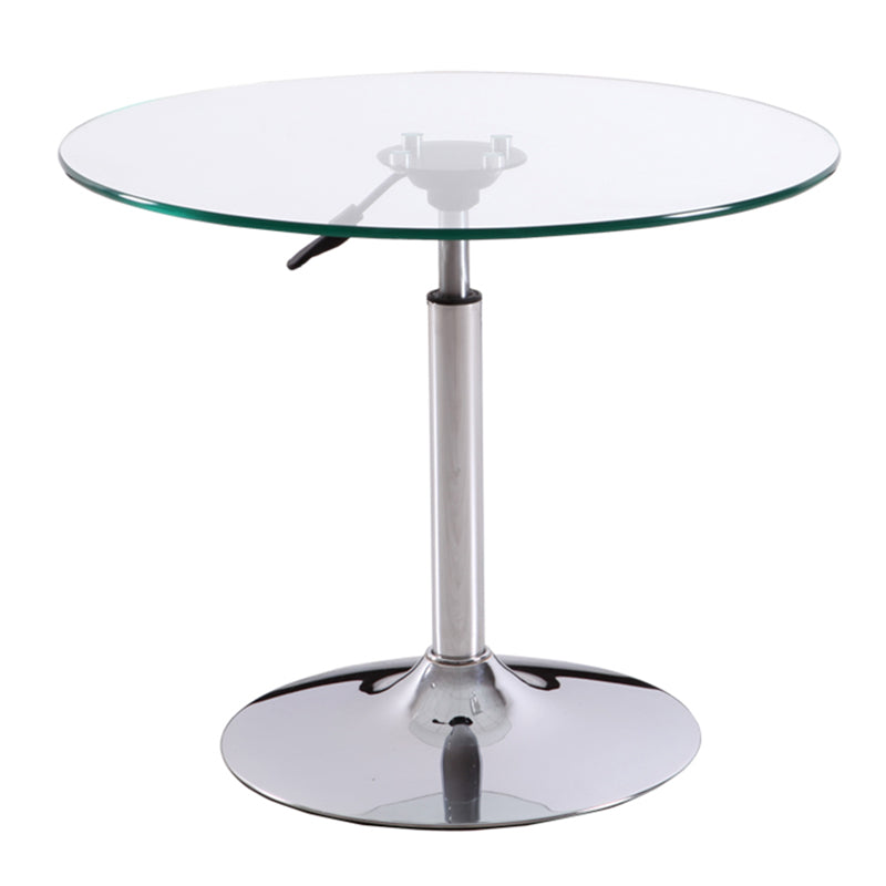 Contemporary Round Dining Table Tempered Glass Table with Stainless Steel Tulip Base