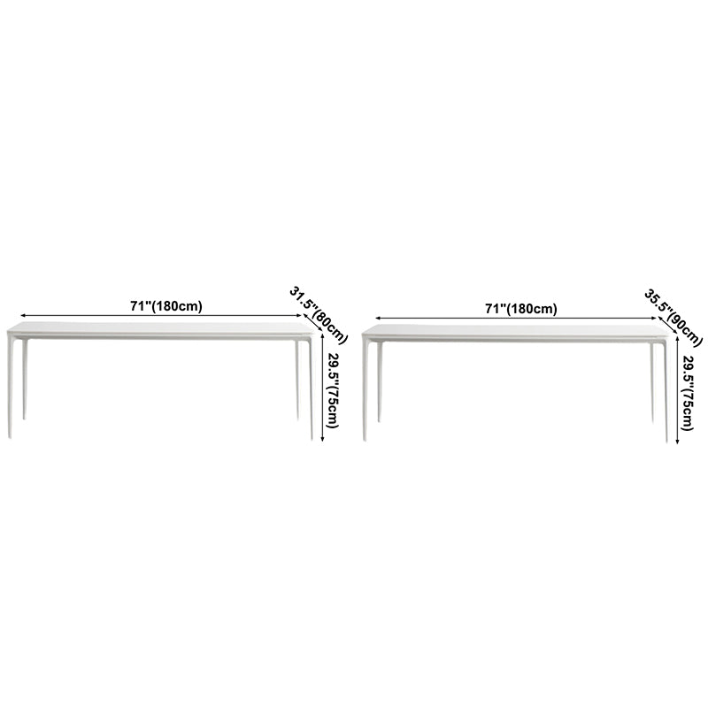 Mesa de comedor de cocina blanca moderna Mesa de comedor rectangular de piedra sinterizada con 4 patas base