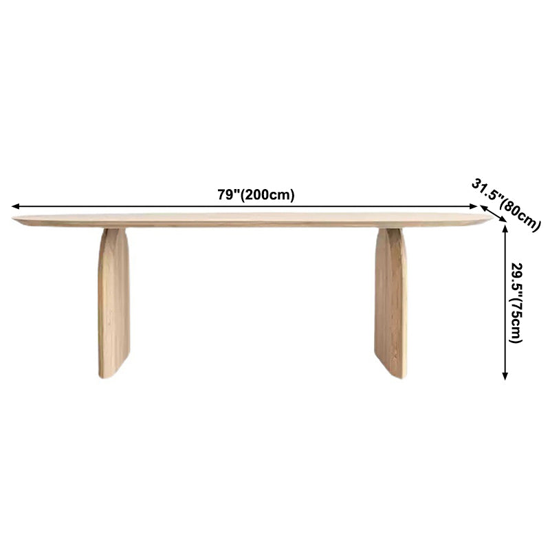 Table de bois massif en pin ovale table à manger moderne avec piédestal double en bois pour restaurant