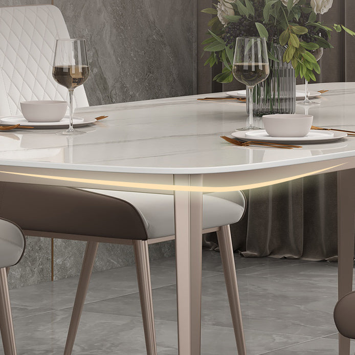 Metall zeitgenössischer rechteckiger Esstisch Sintersteiner Tisch mit 4 Beinen