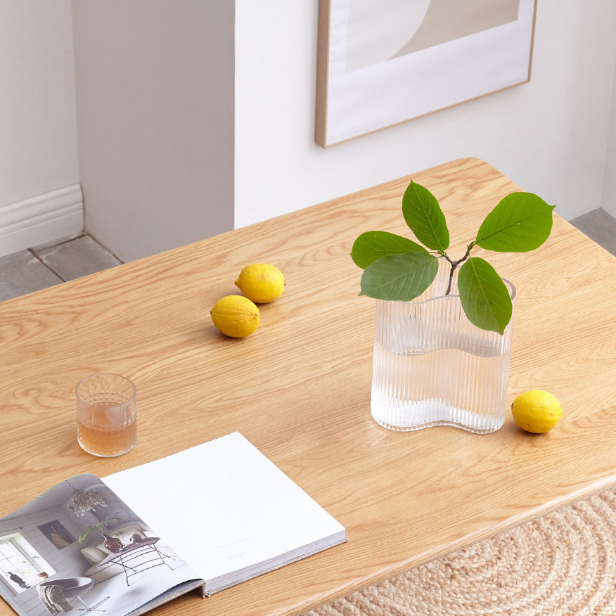 Rectangle simple 4 jambes meubles de maison table à manger en bois massif pour salle à manger