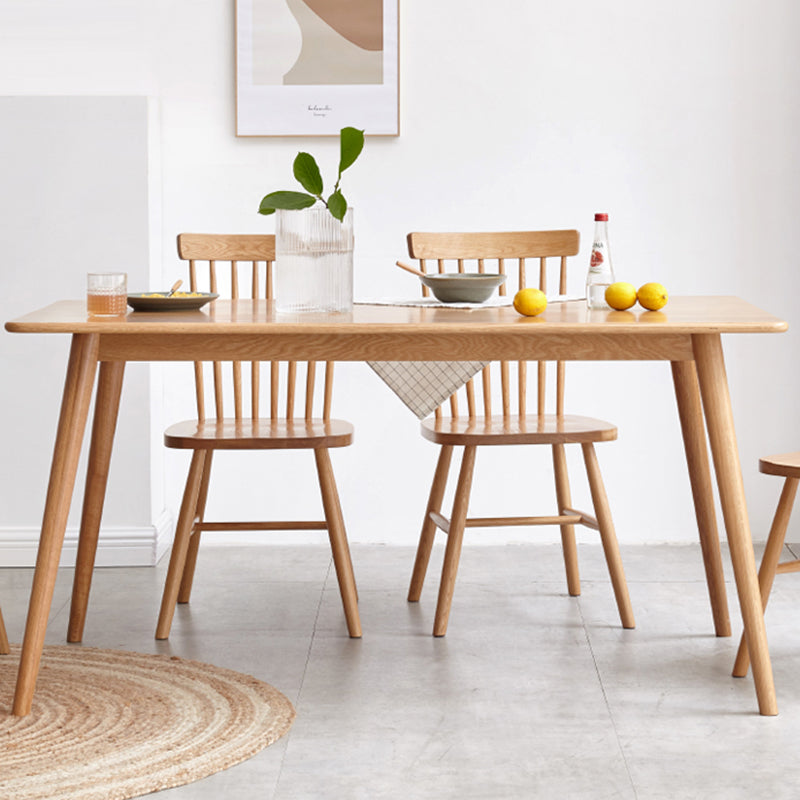 Rectangle simple 4 jambes meubles de maison table à manger en bois massif pour salle à manger