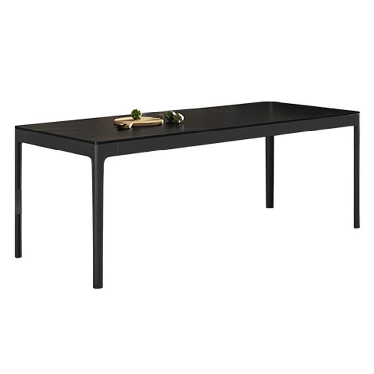 Cena de comedor de piedra sinterizada de estilo moderno Mesa de cocina Black Rectangle Mesa