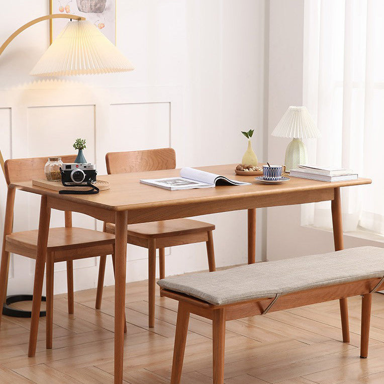 Rectangle Dining Table Contemporary Dinner Room Solid Wood Table with 4-foot