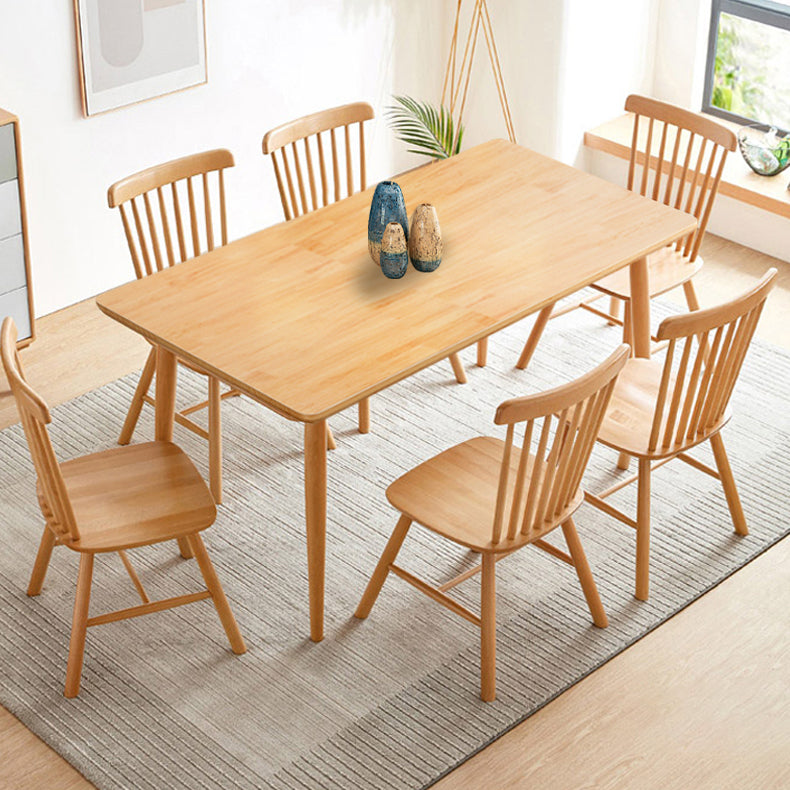 Rettangolo 4 gambe tavolo da pranzo moderno tavolo fisso in legno con legno massiccio