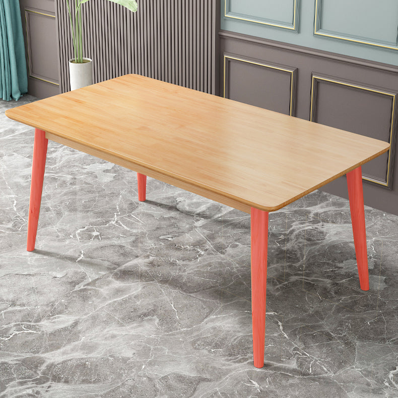 Rettangolo 4 gambe tavolo da pranzo moderno tavolo fisso in legno con legno massiccio