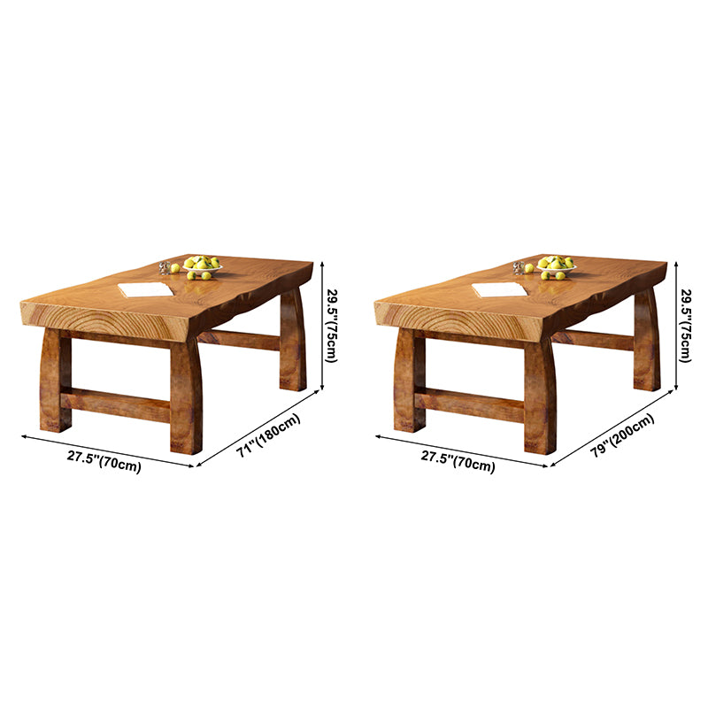 Minimalist Solid Wood Brown Dining Table Kitchen Rectangle Dining Table for Kitchen