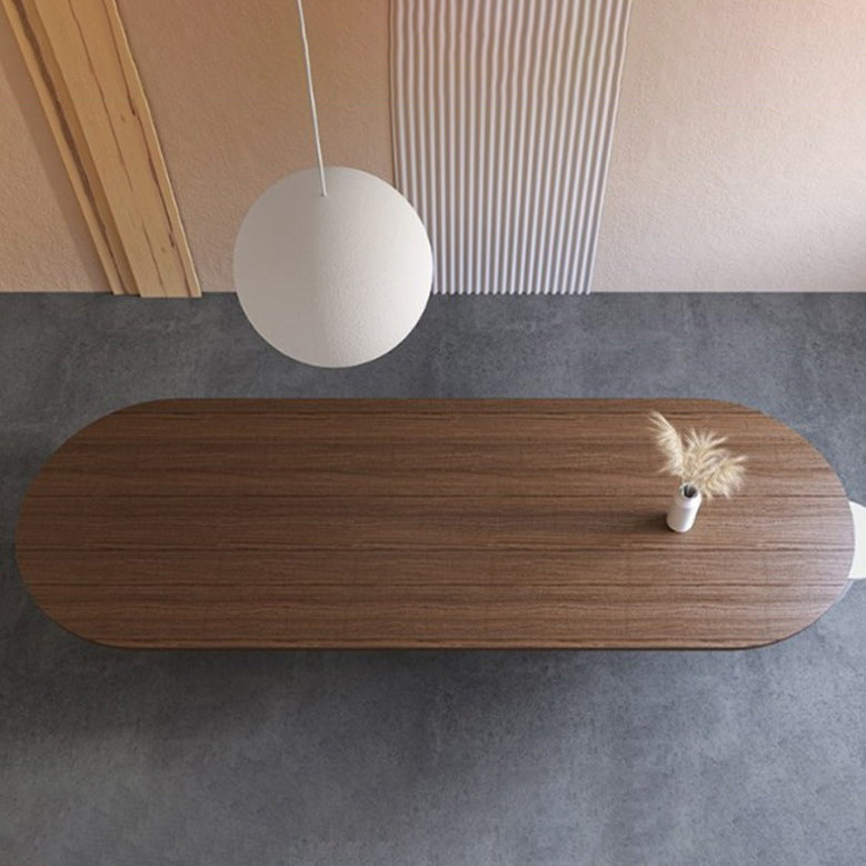 Mesa moderna del sitio de comedor de pino ovalado de madera maciza muebles para el hogar