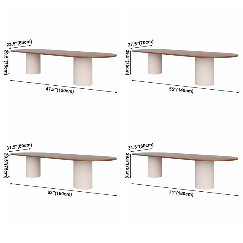 Mesa moderna del sitio de comedor de pino ovalado de madera maciza muebles para el hogar