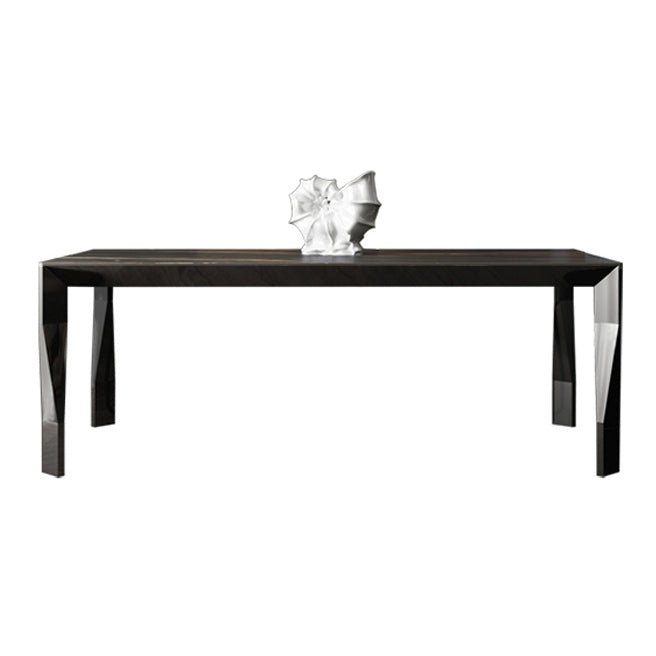 Moderner Stil gesinterte Stein Esstisch Schwarzer Rechteck Küchentisch mit 4 Beinen