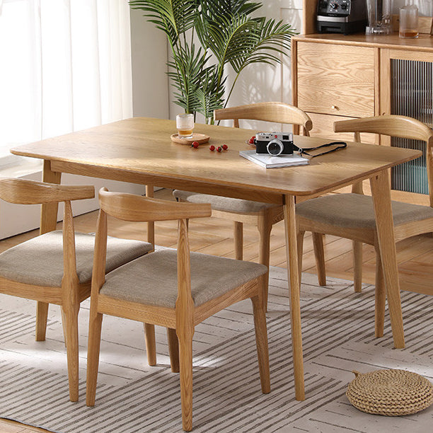 Mesa de comedor rectangular colección de comedor de madera maciza con 4 pies