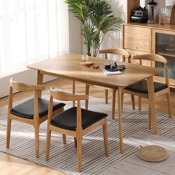 Mesa de comedor rectangular colección de comedor de madera maciza con 4 pies
