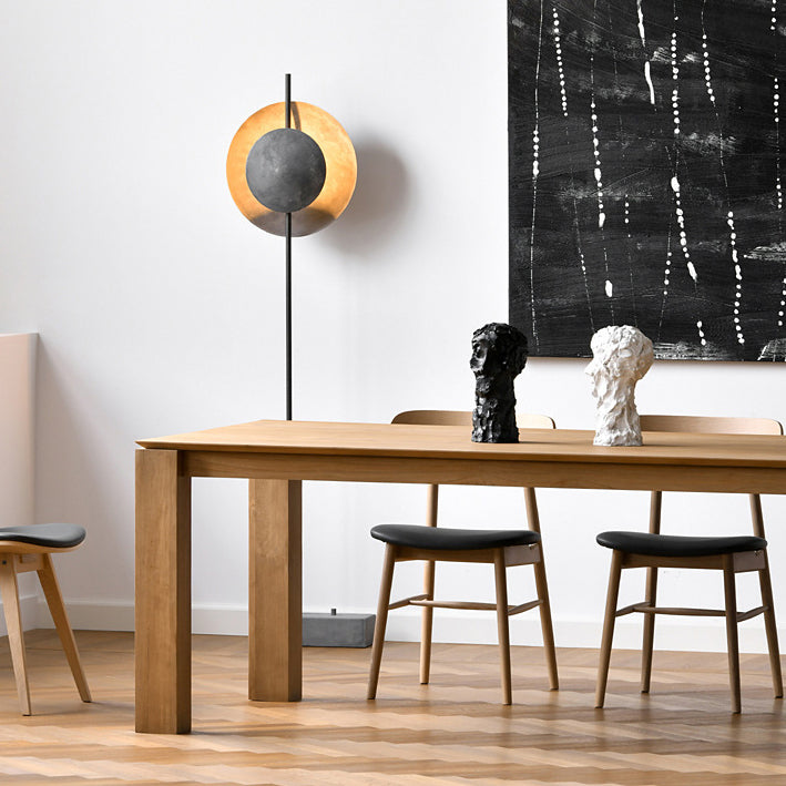Rectangle Pine Solid Wood Table Modern Dining Table with 4 Legs for Restaurant Living Room