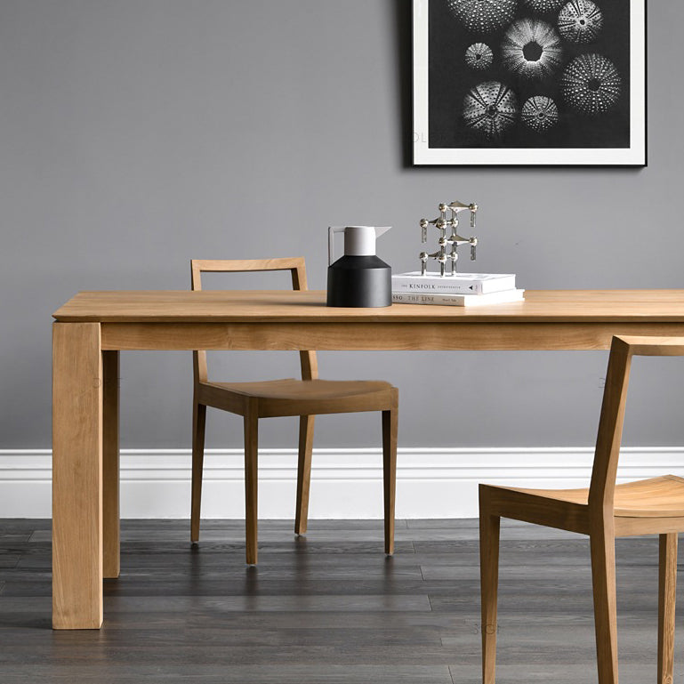 Rectangle Pine Solid Wood Table Modern Dining Table with 4 Legs for Restaurant Living Room