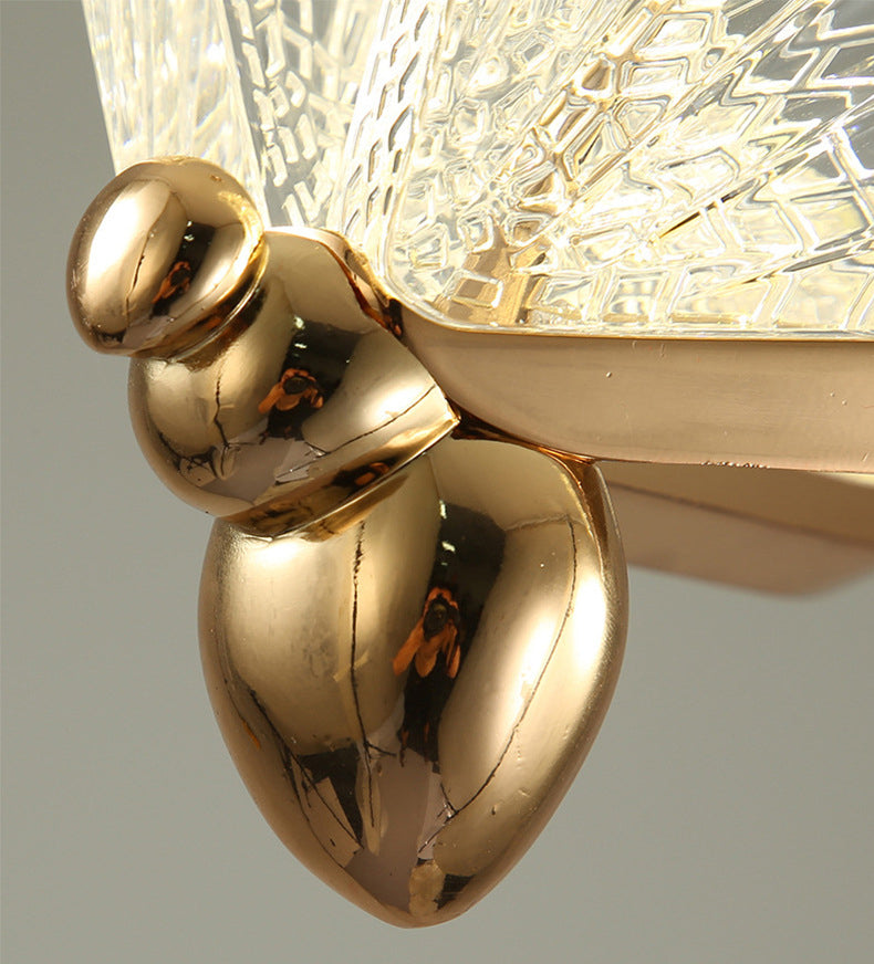 Luz colgante de mariposa acrílica, luces de techo colgantes de lujo modernas para dormitorio