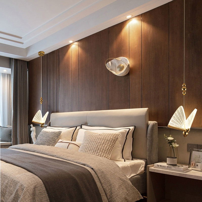 Acrylbutterfly -Anhänger leichte, moderne luxuriöse Deckenlichter für Schlafzimmer