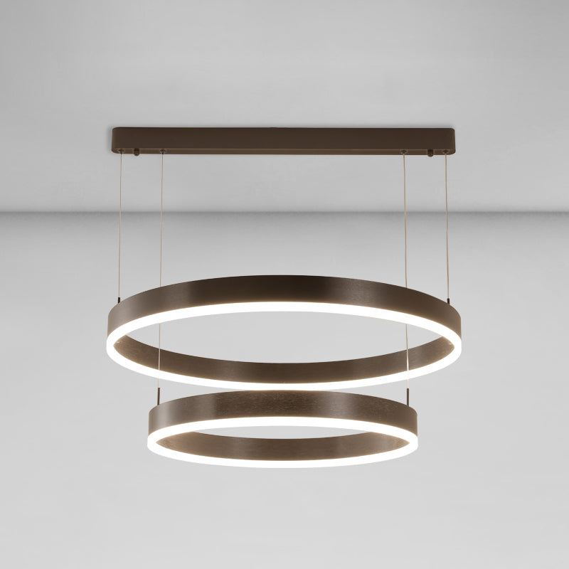 2-laag kroonluchter licht minimalistische stijl cirkelvormige metalen hanglamp voor slaapkamer