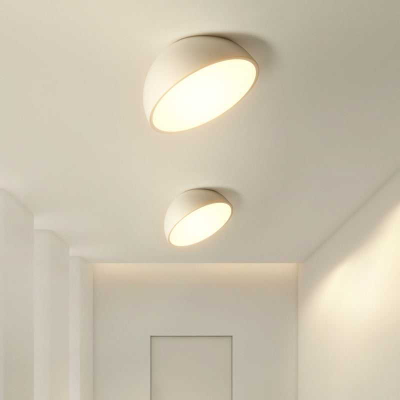 Moderne minimalistische LED-plafondlamp aluminium halfrond inbouw met acryl kap