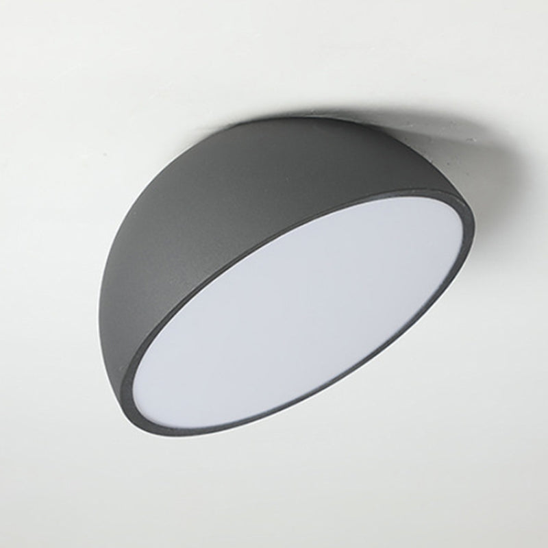 Moderne minimalistische LED-plafondlamp aluminium halfrond inbouw met acryl kap