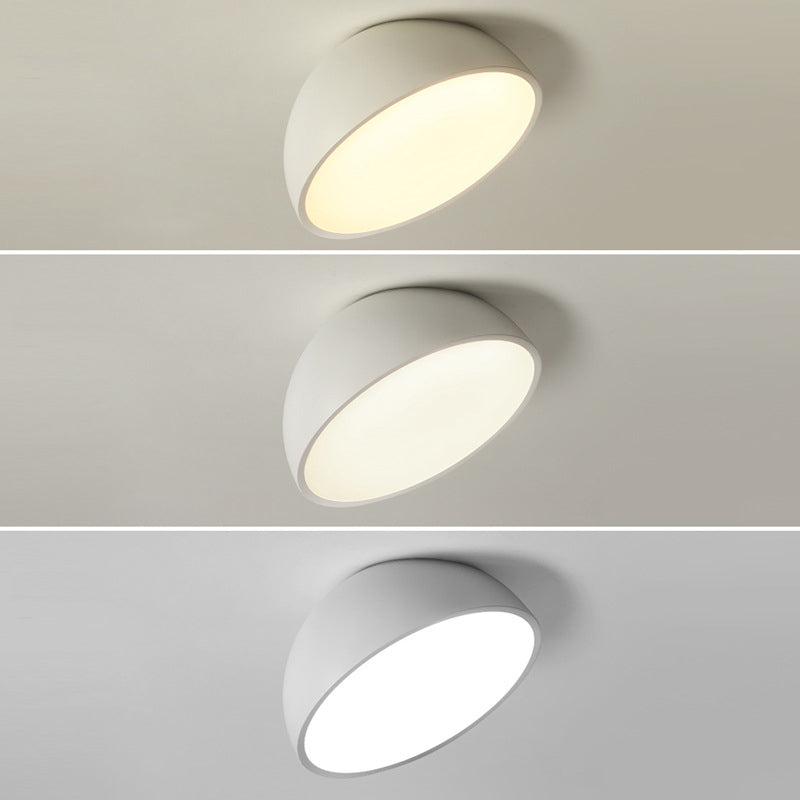Moderne minimalistische LED-plafondlamp aluminium halfrond inbouw met acryl kap