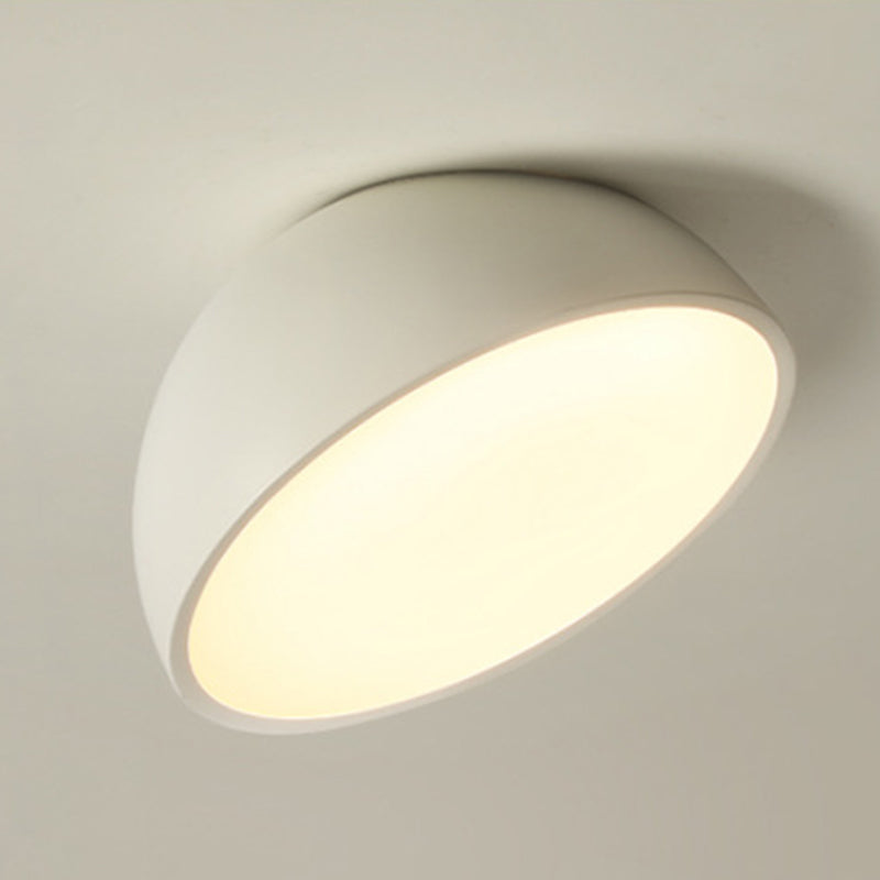 Lámpara de techo LED minimalista moderna, montaje empotrado en hemisferio de aluminio con pantalla acrílica
