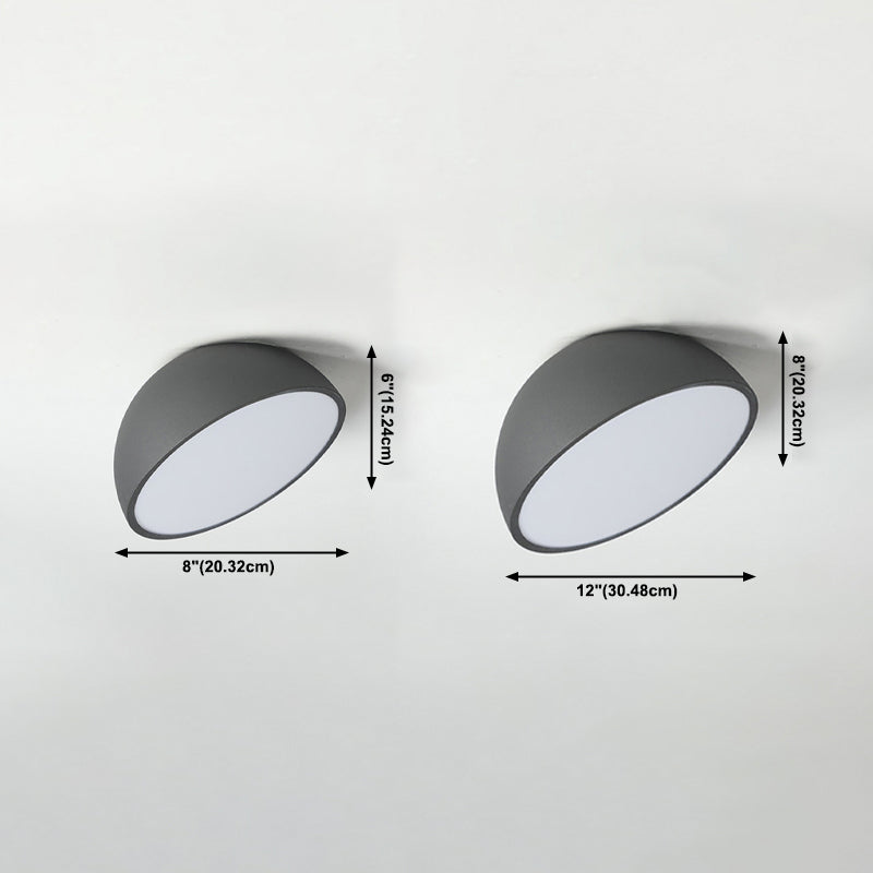 Moderne minimalistische LED-plafondlamp aluminium halfrond inbouw met acryl kap