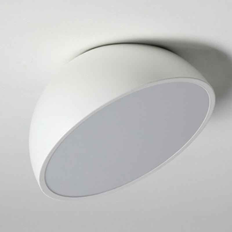 Moderne minimalistische LED-plafondlamp aluminium halfrond inbouw met acryl kap