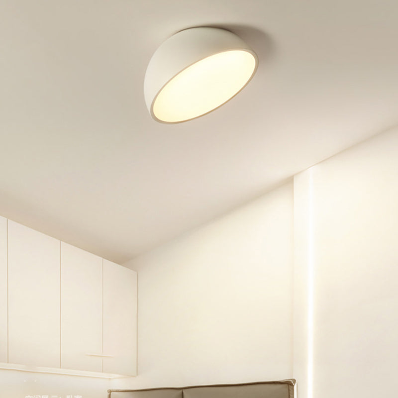 Moderne minimalistische LED-plafondlamp aluminium halfrond inbouw met acryl kap