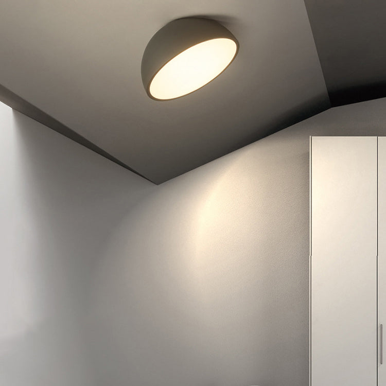 Moderne minimalistische LED-plafondlamp aluminium halfrond inbouw met acryl kap