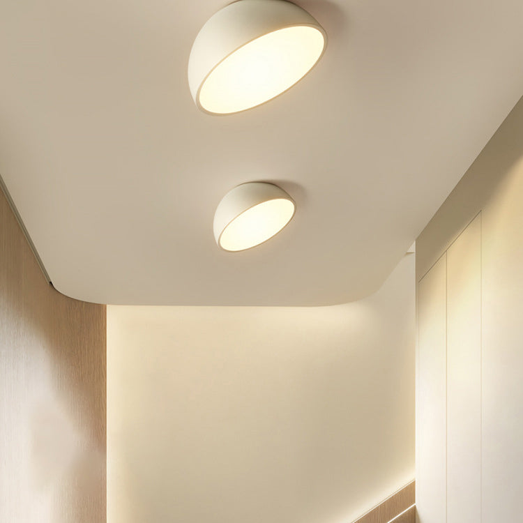 Moderne minimalistische LED-plafondlamp aluminium halfrond inbouw met acryl kap