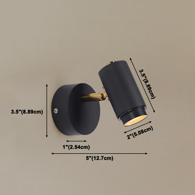 Lampada da parete a parete in alluminio moderno nero per la parete regolabile per camera da letto