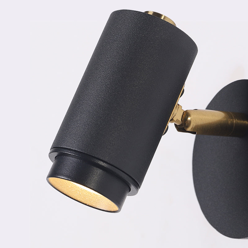 Lampada da parete a parete in alluminio moderno nero per la parete regolabile per camera da letto