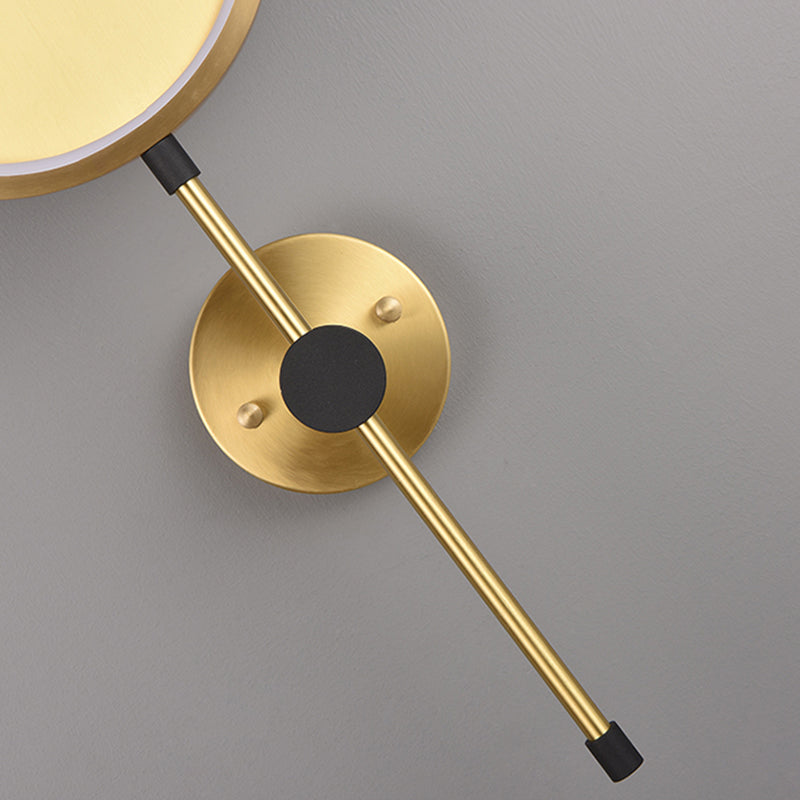 Rame moderno nordico rame a parete a parete a parete rotonda applique a parete per camera da letto