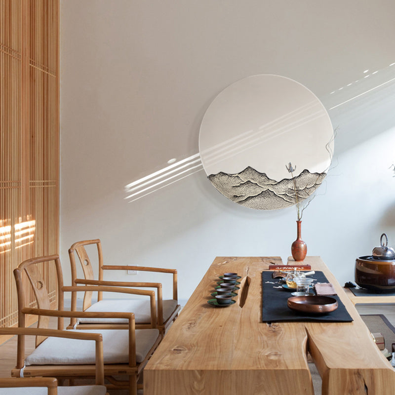 Circle Modern Wall Light Acrylic Grey 1-Light Wall Mount Light for Bedroom