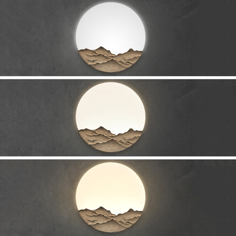 Circle Modern Wall Light Acrylic Grey 1-Light Wall Mount Light for Bedroom
