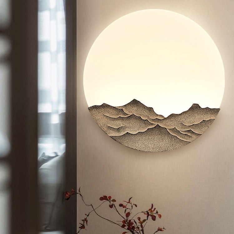 Circle Modern Wall Light Acrylic Grey 1-Light Wall Mount Light for Bedroom