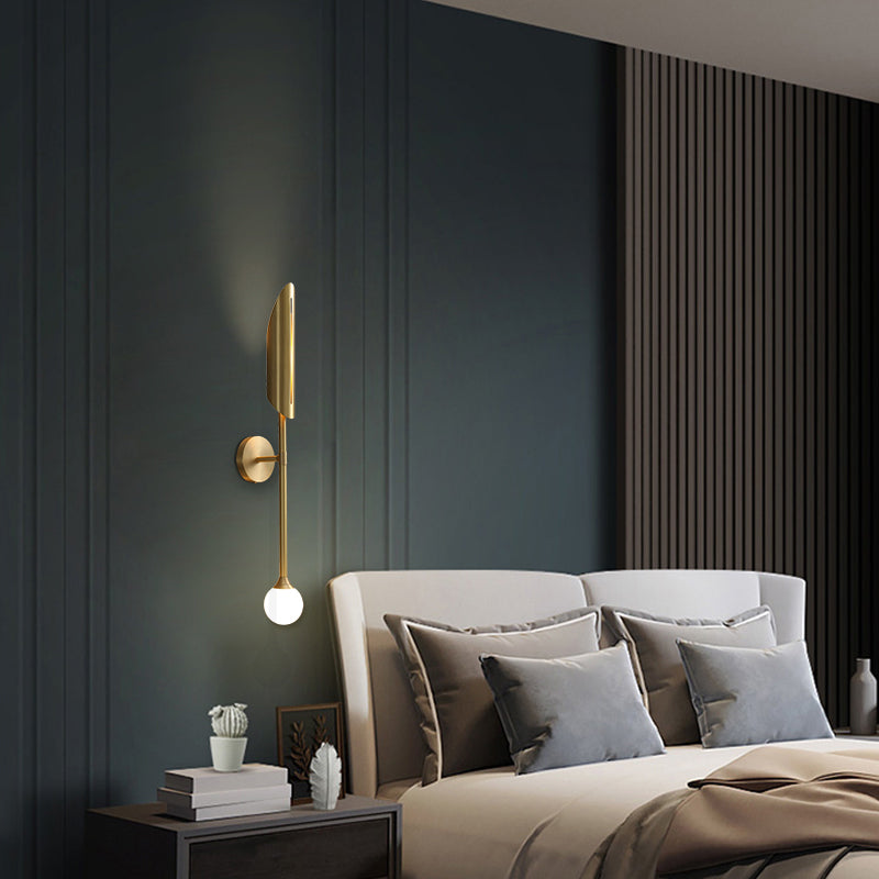 Nordic Modern Copper Wall Light Fixture Armed Sconce Light for Living Room