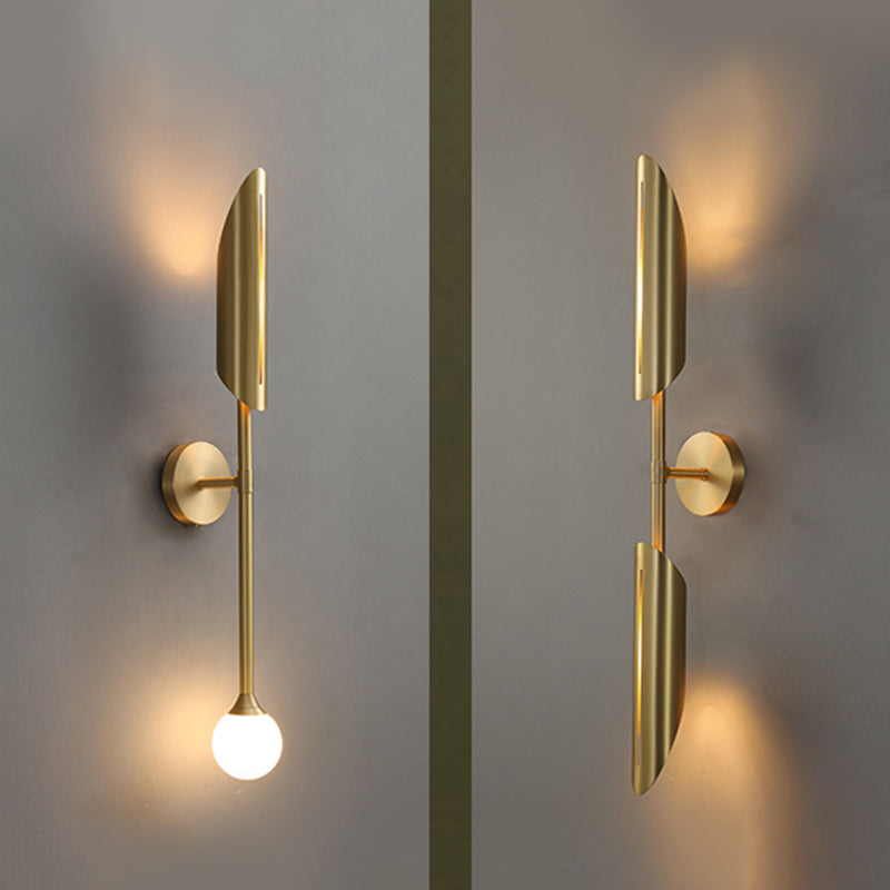 Nordic Modern Copper Wall Light Fixture Armed Sconce Light for Living Room