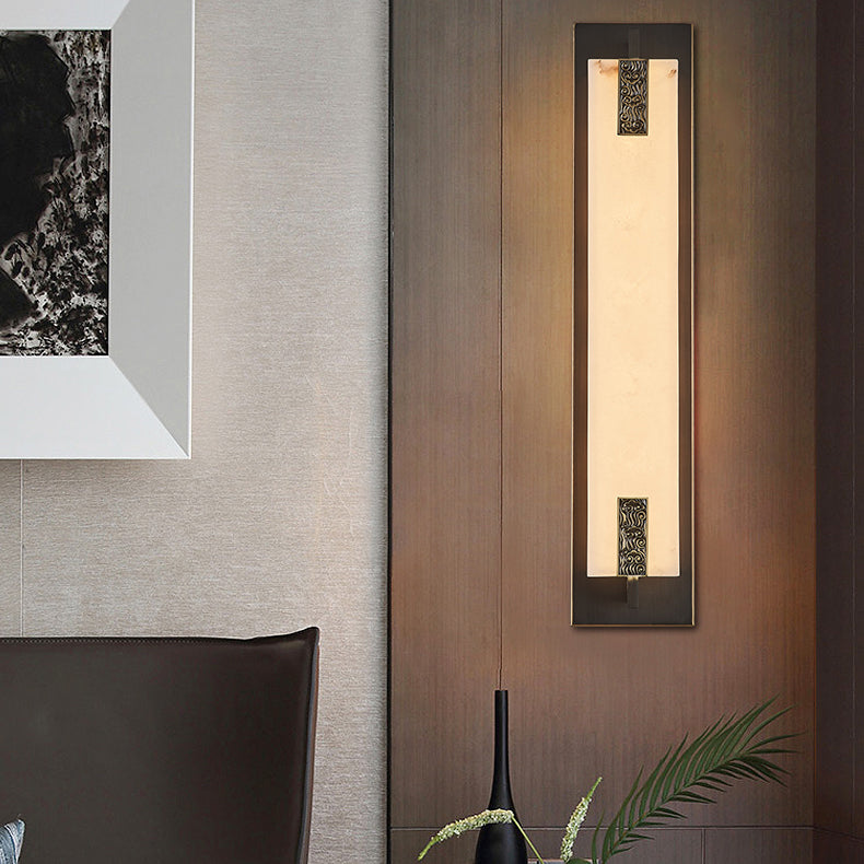 Lampade a parete rettangolari in metallo a 1 campo moderno lampada a monte per soggiorno