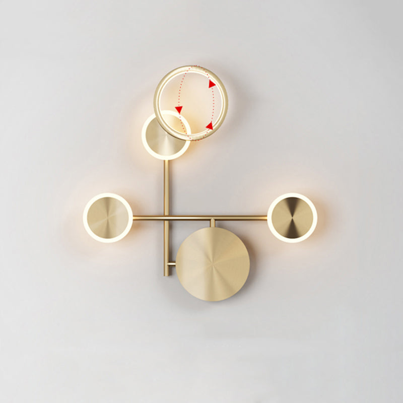 1-Light Modern Nordic Wall Lights Copper Wall Mounted Lamps for Bedroom