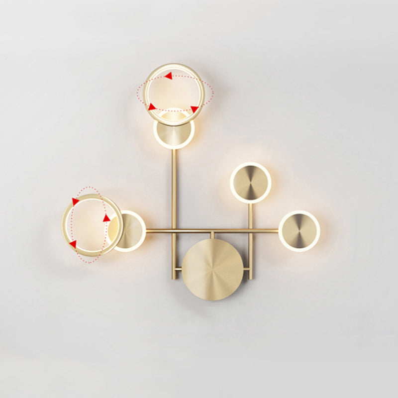 1-Light Modern Nordic Wall Lights Copper Wall Mounted Lamps for Bedroom