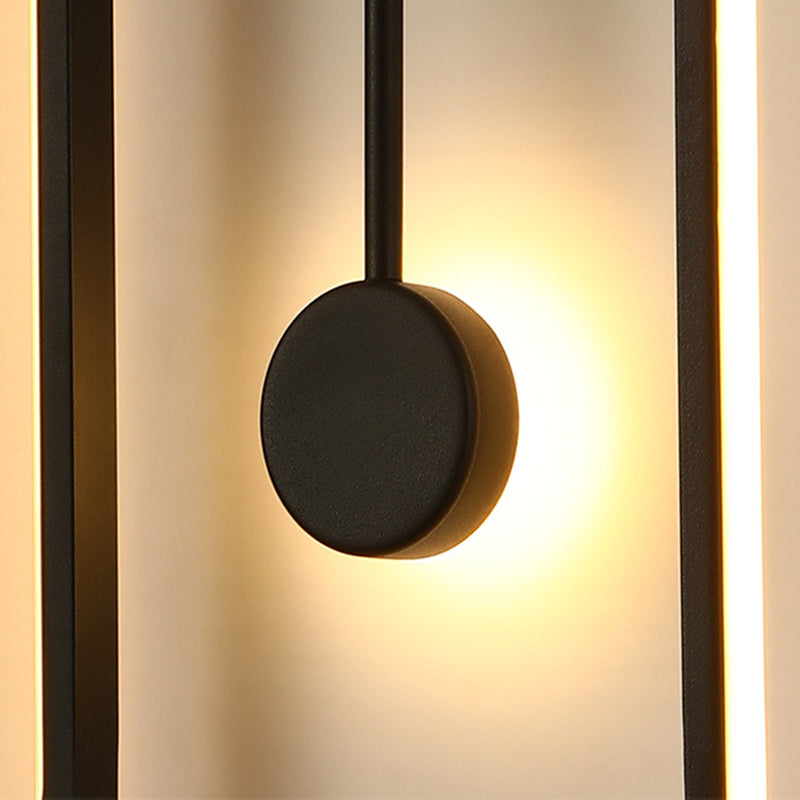 Lampada a monte a parete ovale moderna in metallo a parete a 1 luce per camera da letto