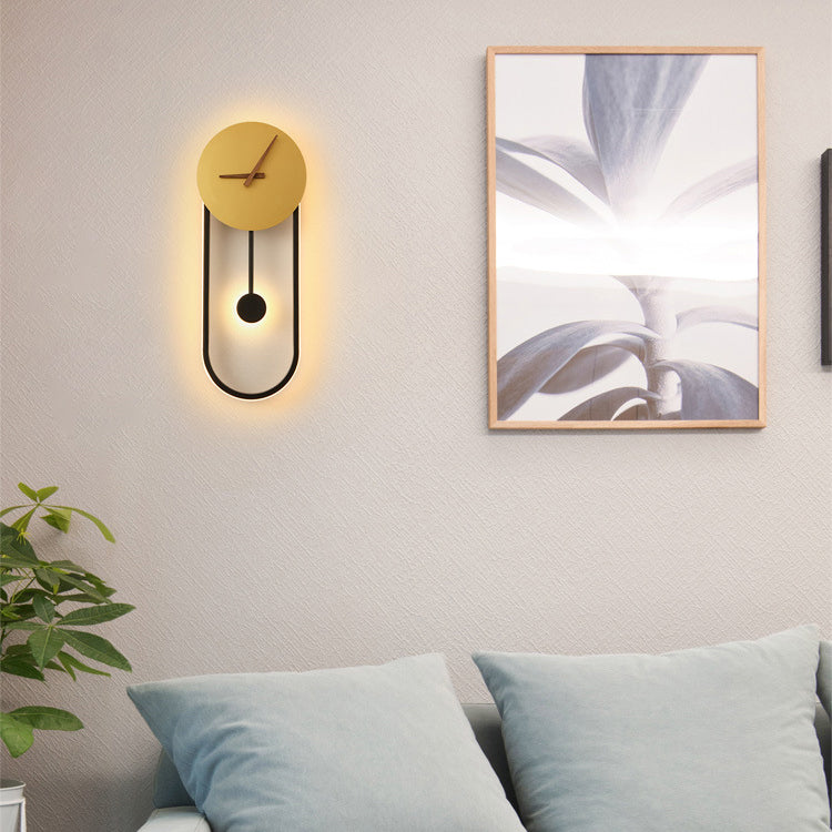 Lampada a monte a parete ovale moderna in metallo a parete a 1 luce per camera da letto