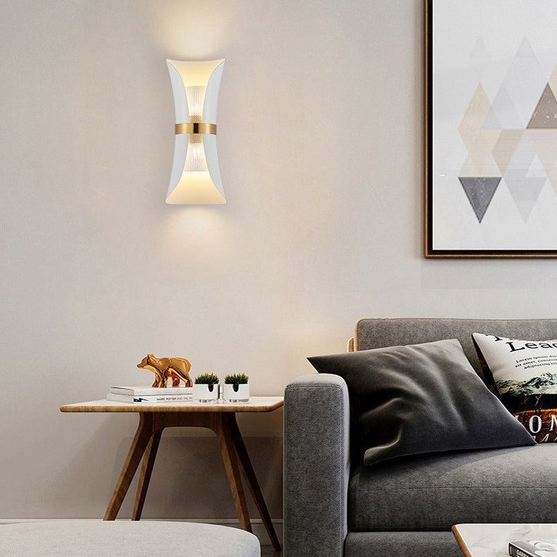 Lámpara de luz de pared contemporánea de metal lámpara de apliques de 2 luces para dormitorio