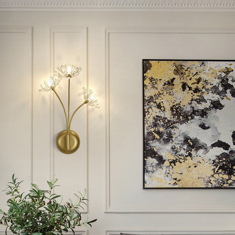 Lampada da parete a parete in metallo moderno nordico a 3 luci per la camera da letto